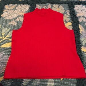 St. John Collection Red high neck tank top knit small
